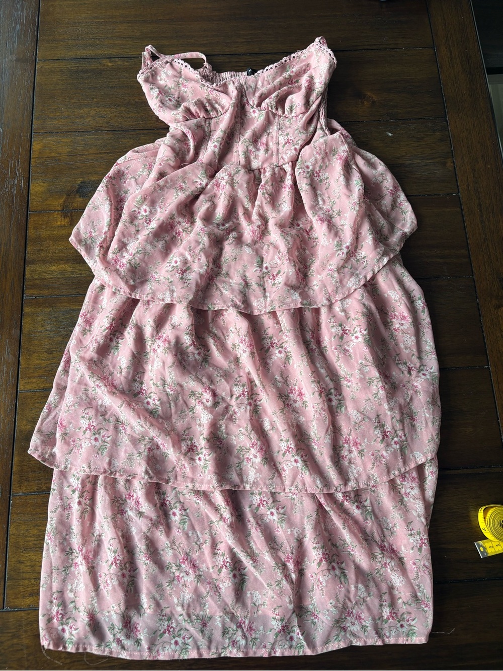 Pink Floral Tiered Sundress